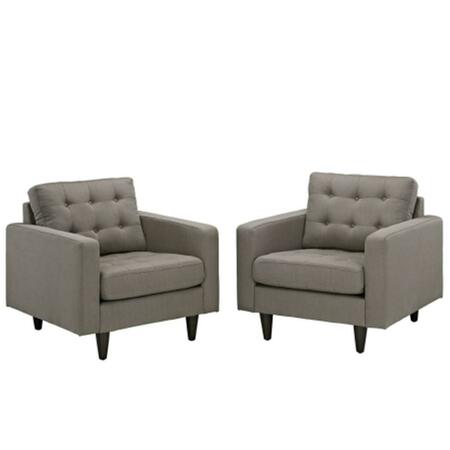 EAST END IMPORTS Empress Armchair Upholstered- Granite, 2PK EEI-1283-GRA